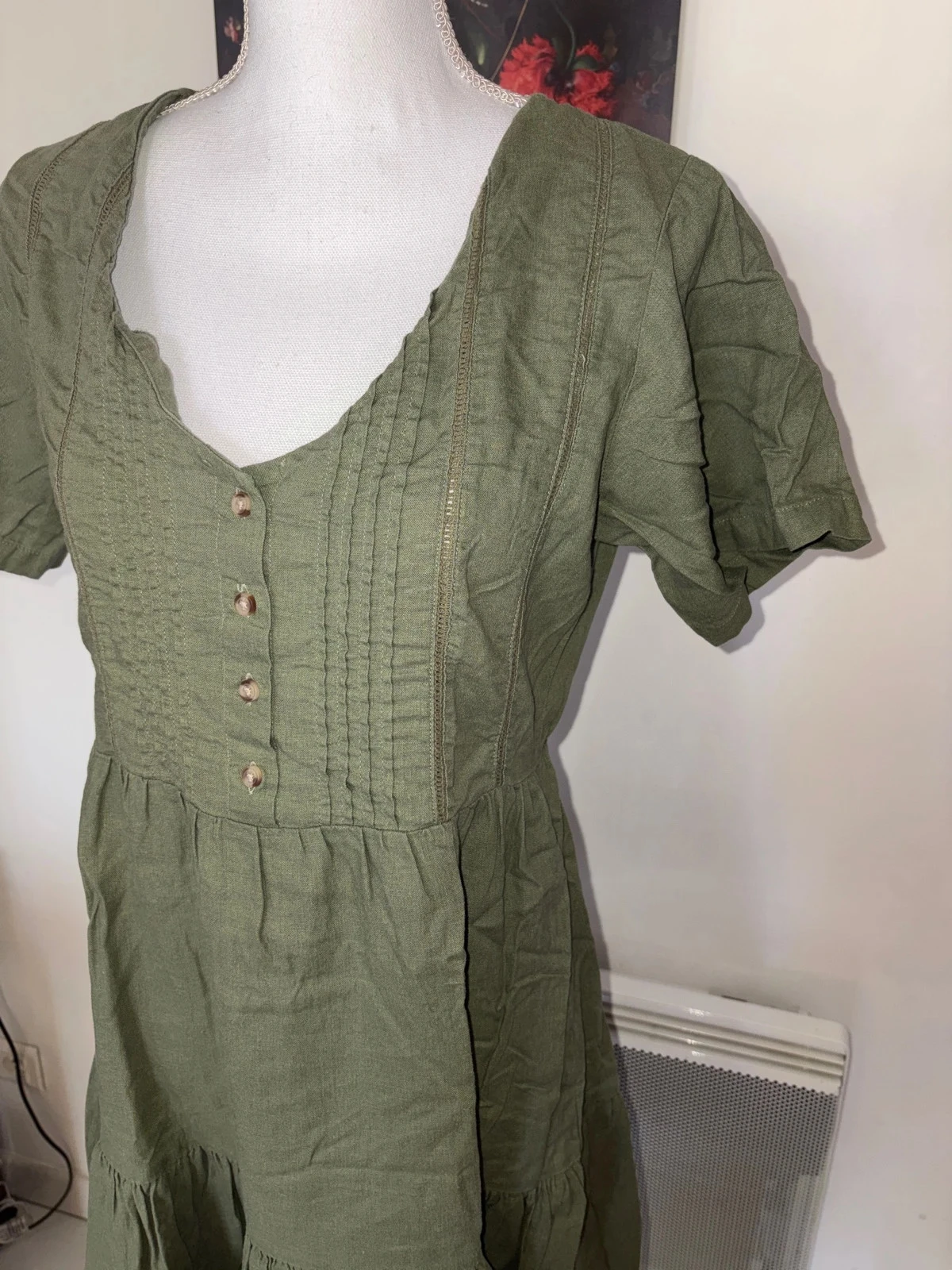 Springfield Khaki Green Summer Dress Size M / 38 – photo 2